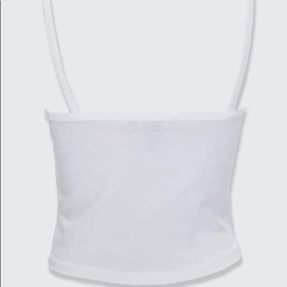 F21 Ribbed Knit Cami White Medium - Picture 4 of 6